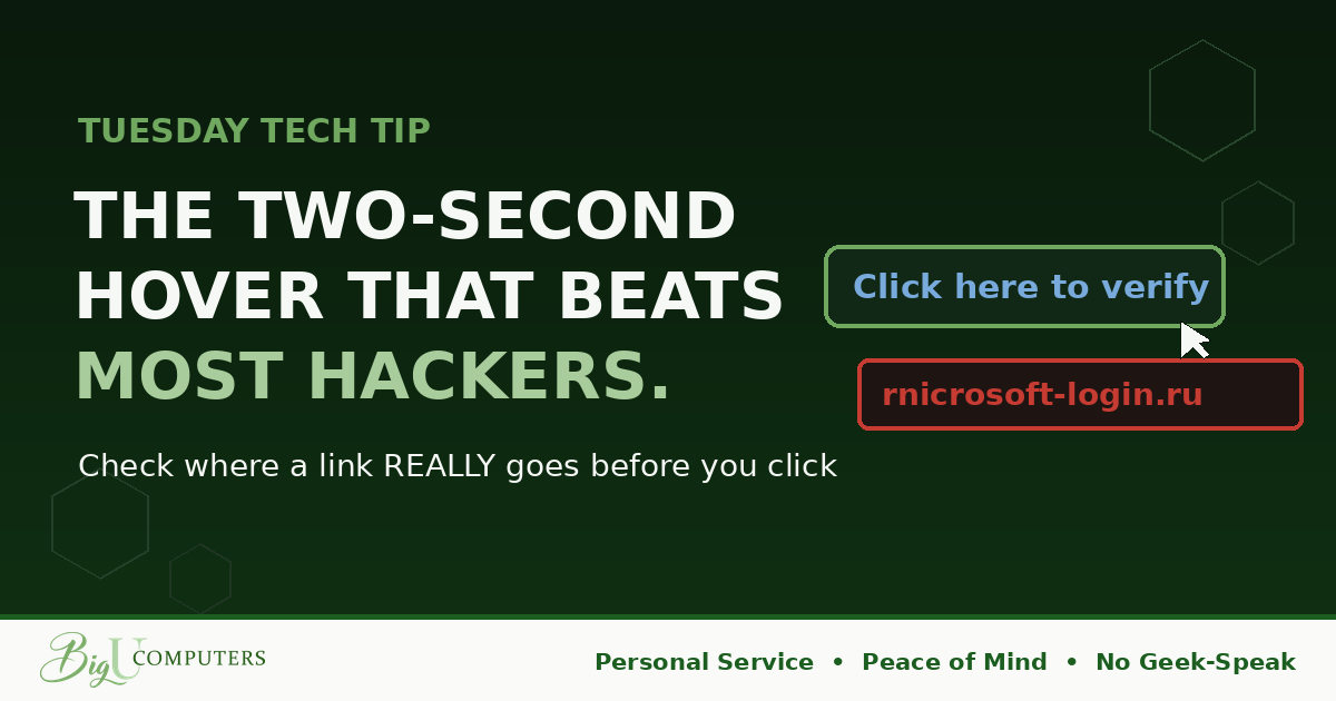 Tuesday Tech Tip: Hover over links to reveal phishing URLs