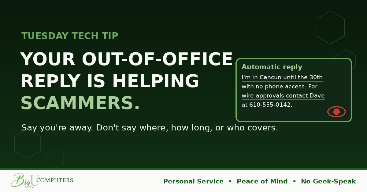 Your Out-of-Office Reply Is Helping Scammers